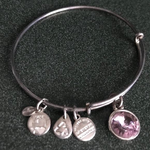 Alex and Ani Expandable Wire Bracelet Pink Charm - Picture 13 of 16